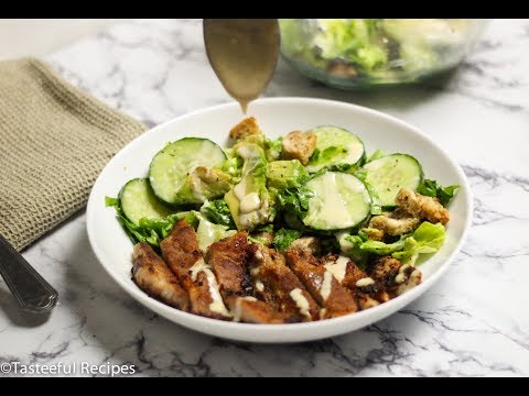 Pork Steak Salad & Creamy Red Wine Vinegar Recipe⎮Tasteeful Recipes
