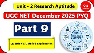 UGC NET Research Aptitude Dec 2025 PYQ | Part 9 | Marathon with Smart Tricks
