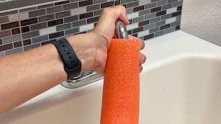 The brilliant reason she stuffs a faucet into a pool noodle