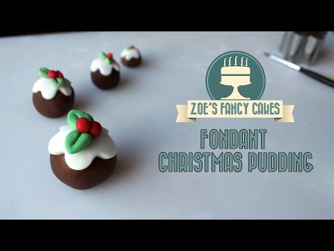 Fondant Christmas puddings Christmas cake topper How to cake decorating tutorial