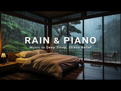 3 Hours Relaxing Sleep Music with Rain Sounds on the Windows - Heals the Mind, Body and Soothing