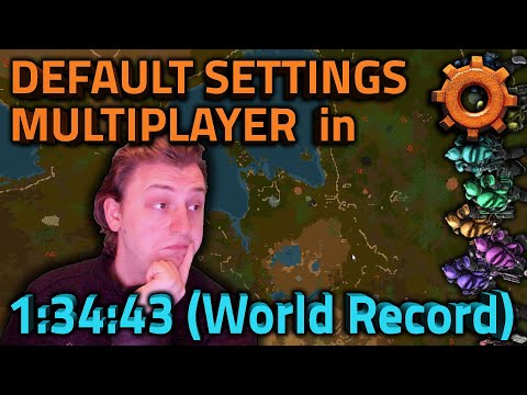 Default Settings Multiplayer Factorio Speedrun in 1:34:43 by Team Steelaxe