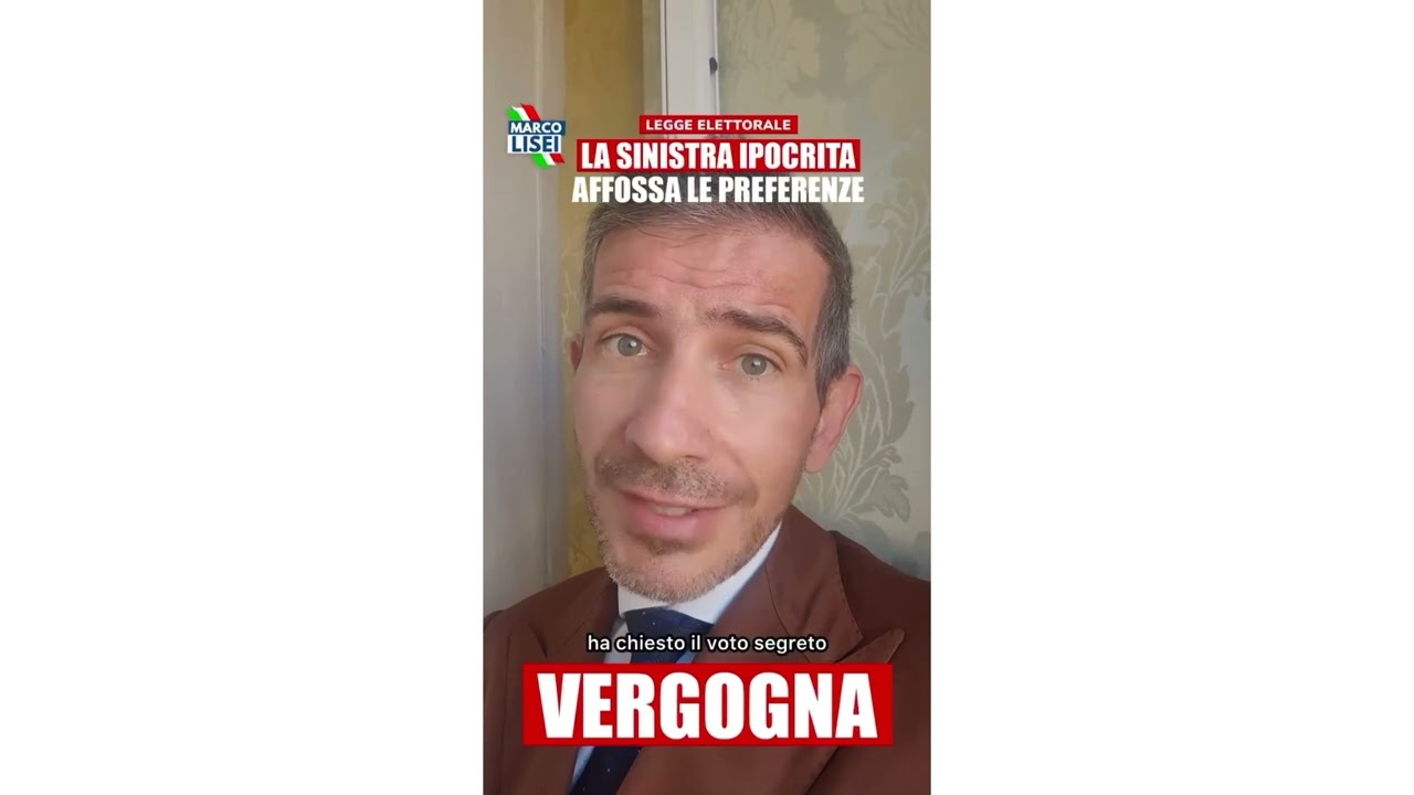 LISEI: "SINISTRA VERGOGNOSA E IPOCRITA, HANNO AFFOSSATO LE PREFERENZE"