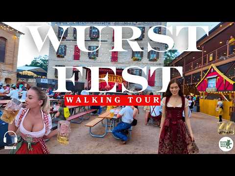 Wurstfest 2025 in New Braunfels | 3rd Biggest Oktoberfest in the US! – 4K⁶⁰ POV Sunset Walking Tour