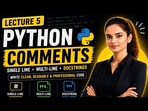 Python Comments Explained Lecture 5 Single Line Multi Line Docstrings In Python Hindi