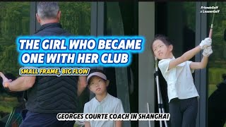 클럽과 하나가 된 소녀