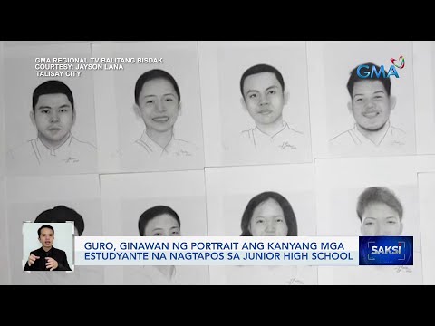 Guro, ginawan ng portrait ang kanyang mga estudyante na nagtapos sa junior high school Saksi