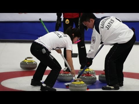 CURLING:World Mixed Doubles Chp 2013 - Group B  JPN-CZE
