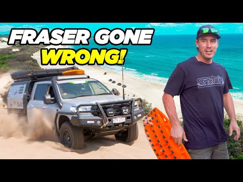 BADLY Bogged on Fraser Island (KGARI)... then the STEERING BROKE! Monster 4hr Recovery!