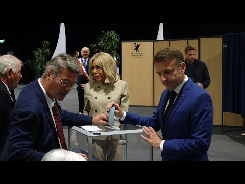 French President Emmanuel Macron casts his vote in the general elections | AFP