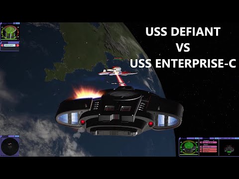 USS Defiant VS USS Enterprise C | Star Trek Bridge Commander | BC Remastered |