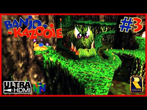 BANJO-KAZOOIE 100% Walkthrough N64 UltraHDMI Part 3 BUBBLEGLOOP SWAMP 100% Lore & Collectibles