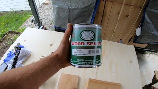 Sauna Trailer Step 32: Sun Frog Wood Sealer Testing
