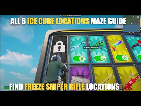 1V1 WITH EVERY GUN HIVE MAP FORTNITE CREATIVE - FIND FREEZE SNIPER RIFLE (ALL 6 ICE CUBE) MAZE GUIDE