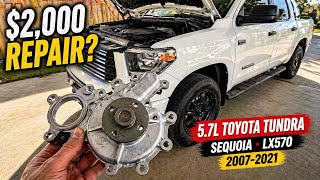 How To Replace Water Pump 5.7 Toyota Tundra Sequoia LX570 2007-2021