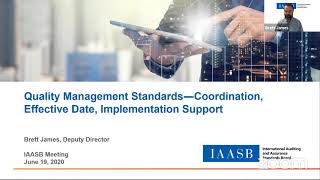 June 2020 IAASB Friday Session (QM Coordination)
