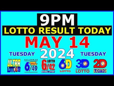 Lotto Result Today 9pm draw May 14, 2024 6/58 6/49 6/42 6D Swertres Ez2 PCSO#lotto