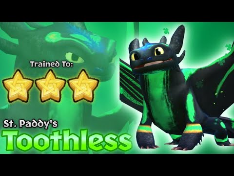 St. Paddy's Toothless Trained/Upgraded to 3-stars "Alpha" Mode | Dragons: Titan Uprising