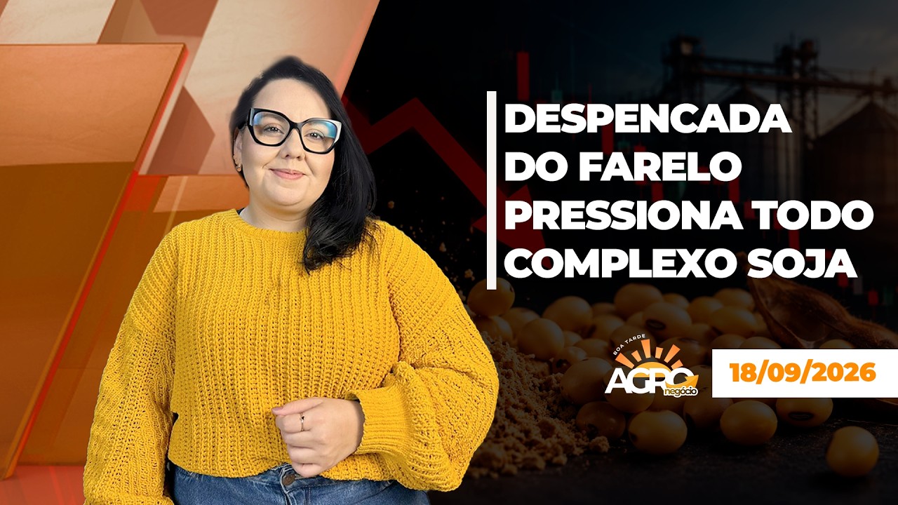 BOA TARDE AGRONEGÓCIO - Farelo despenca quase 4% em Chicago, soja e óleo acompanham perdas