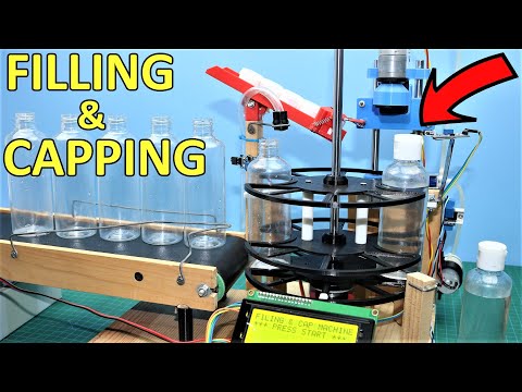 Part of a video titled How to Make Automatic Bottle Filling and Capping Machine Using Arduino