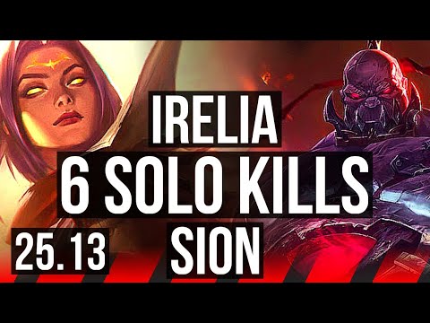 IRELIA vs SION (TOP) | 6 solo kills | KR Master | 25.13