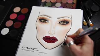 Facechart & Glitter Lip Tutorial | cassieeMUA