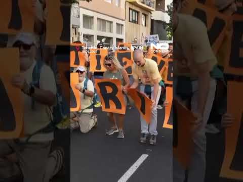 Tenerife protesters demand action on mass tourism impact in Spain’s Canary Islands