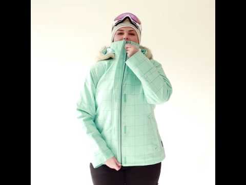 Cartel Soho Womens Plus Size Ski Jacket Mint Plaid