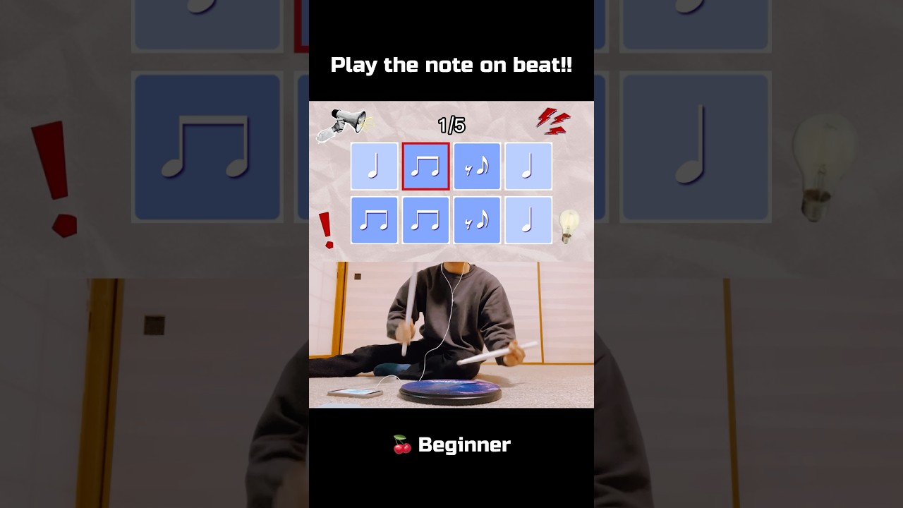 ビートに合わせて叩こう！ Play the note on beat!!