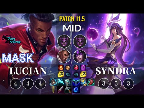 RNW Mask Lucian vs Syndra Mid - KR Patch 11.5