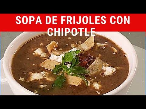Sopa de frijoles con chipotle.- RecetasdeLuzMa