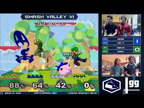 Smash Valley VI Melee Doubles - Qerb + Mr. F (B) vs Abate + Naka (G) - Losers Top 8 Qualifier
