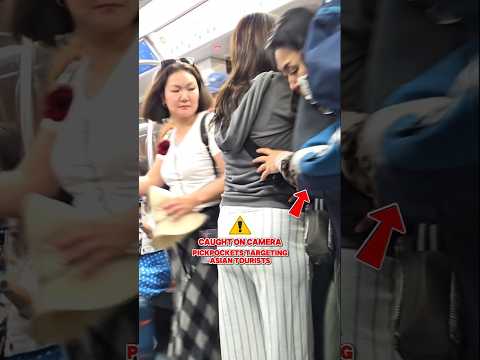 🔴 CAUGHT ON CAMERA: Pickpockets Targeting Asian Tourists in Rome, Italy! #Viral #Pickpocket #Shorts