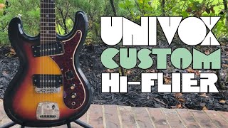 Video thumbnail for Univox Hi-Flier Custom Phase 1 Sound Demo {NIRVANA RIFFS} Kurt Cobain Guitar Tone by jq