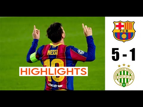 Barcelona vs Ferencvaros 5-1 Goals and Match Highlights