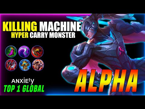Overpowered Killing Machine!! |Alpha Hyper Carry Best Build 2021 |Top 1 Alpha By ﾒ ᴀɴxiᴇᵗy |MLBB