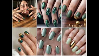 Elegant Green & Gold Nails – Luxe Glam Nail Art for Every Occasion