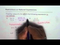 How to Find Restrictions on Rational Expressions