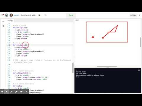 Turtle Game Adding A Shape Function With A For Loop