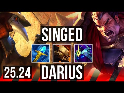 SINGED vs DARIUS (TOP) | Good KDA: 4/1/9 | NA Master | 25.24