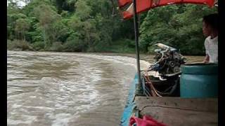 preview picture of video 'Racing the Mae Kok river in a boat, visiting Lamnamkok hot springs and a village of the Lahu tribe'