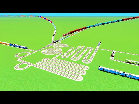 😱TRAIN CROSSIN SNAKE CIRCLE🐍TRACK ZIG ZAG CURVED TRACKS💝RAILROAD RAILWORKS BEANG
