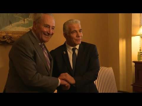 Video Thumbnail: US Senate Majority Leader Chuck Schumer meets Israel opposition leader Yair Lapid | AFP