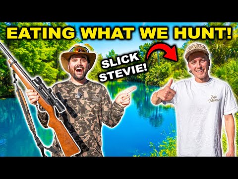 EATING what i HUNT in My NEIGHBORS Backyard!!! (Catch Clean Cook) - SLICK STEVIE 