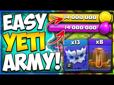 Perfect Mass Yeti Army for Rushed Players! TH12 Yeti Earthquake Attack Strategy in Clash of Clans