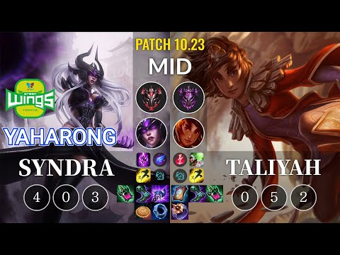 JAG Yaharong Syndra vs Taliyah Mid - KR Patch 10.23