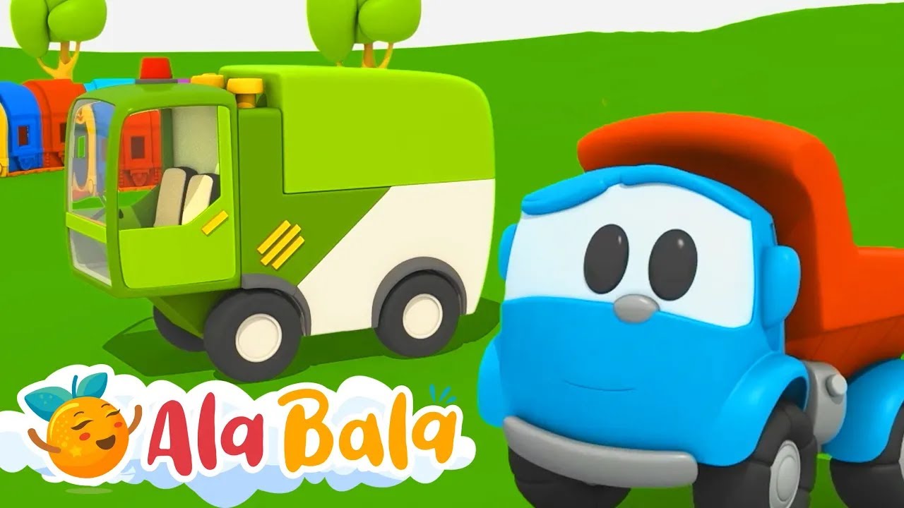 Camionul Leo și Mașina de Măturat Străzile 🧹 Desene Animate AlaBala pentru Copii