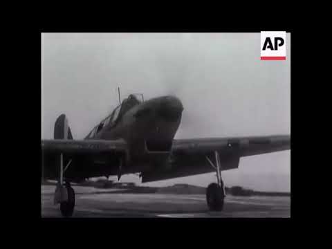 Royal Navy Fairey Fulmar operations on an aircraft carrier