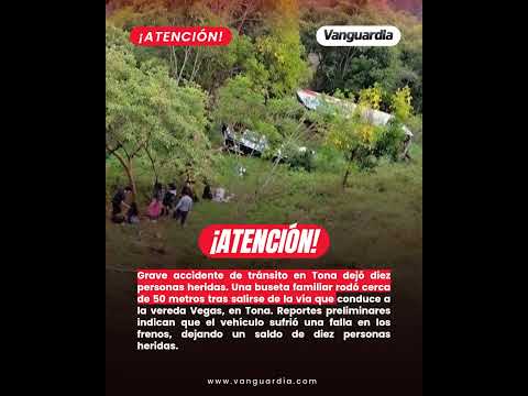 Grave accidente de tránsito en Tona, Santander, dejó diez personas heridas