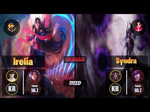 Faker IRELIA (Mid) [Conqueror] VS SYNDRA - Grandmaster KR Patch 10.7